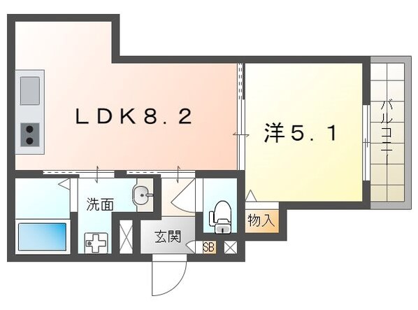 クリエオーレ岡山の物件間取画像